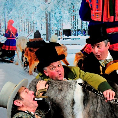 Dickens Muse muzikanten trio akoestisch mobiel kerstmis kerst