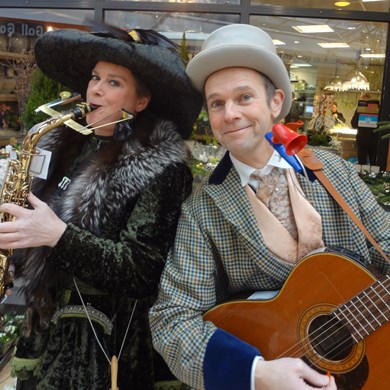 DICKENS MUSE muzikanten duo muziek akoestisch mobiel kerst winter